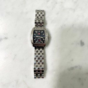 Michele Mini Urban Stainless Steel with Black Diamond Set Dial
